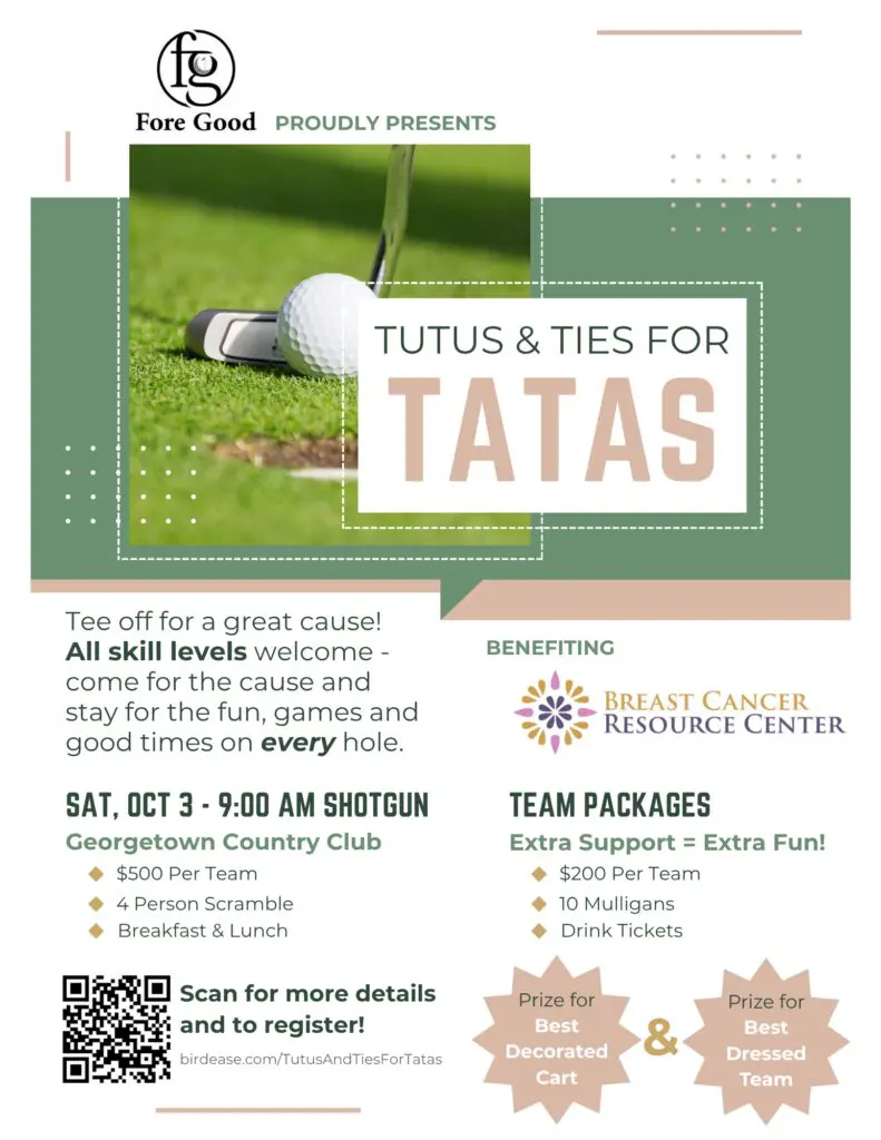 Tutus &amp; Ties for Tatas Flyer